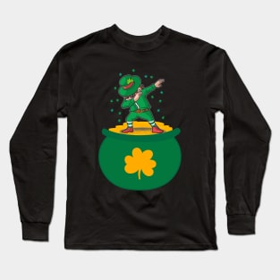 St Patricks Day Dabbing Leprechaun Long Sleeve T-Shirt